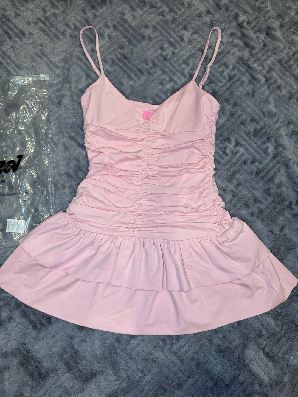 Edikted Women’s Pink Ruched Fit & Flare Mini Dress
